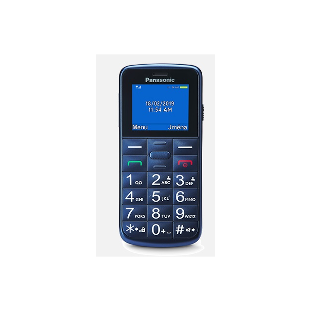 Panasonic KX-TU110EXC mobilní telefon pro seniory - barevný displej, Dual Sim, microSD, modrý