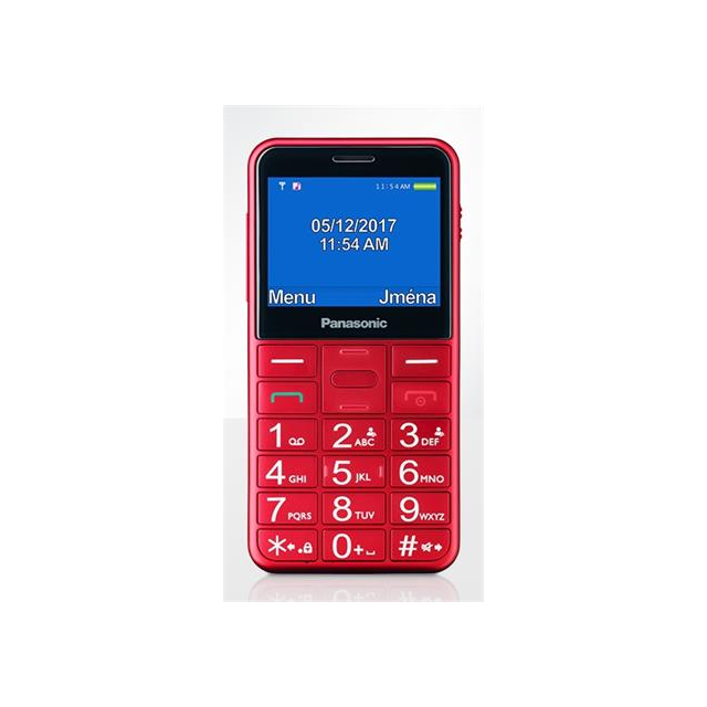 Panasonic KX-TU155EXRN mobilní telefon pro seniory -barevný displej 2,3", fotoaparát, microSD