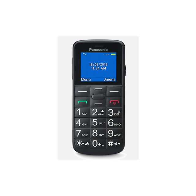Panasonic KX-TU110EXB mobilní telefon pro seniory - barevný displej, Dual Sim, microSD, černý