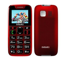 EVOLVEO EasyPhone, mobilní telefon pro seniory s nabíjecím stojánkem, červená