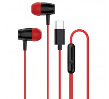 Canyon SEP-5, slúchadlá do uší, integrované ovládanie, hlboké basy, USB-C kábel 1.2m, čierno-červené