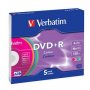 DVD+R Verbatim 4,7GB 16x 5pack slim colo