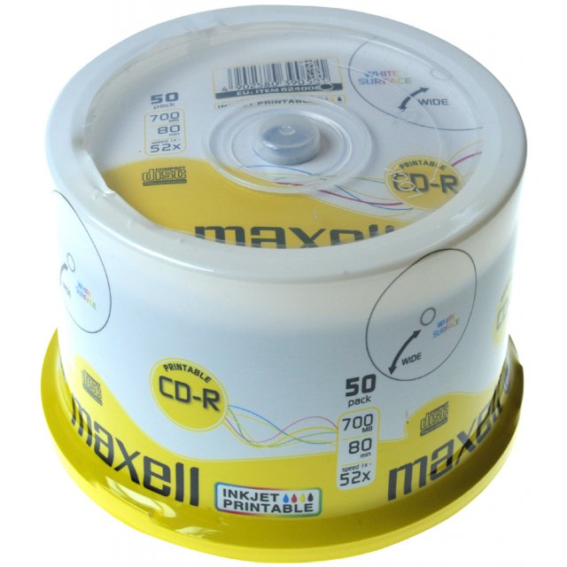 CD-R Maxell 50cake Inkjet Printable