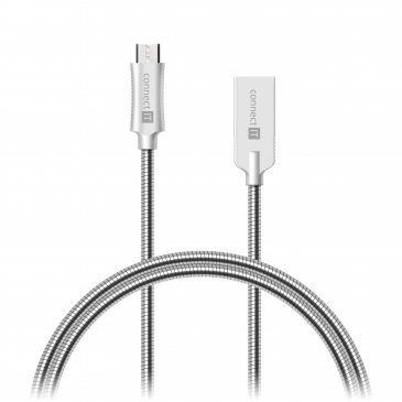 Kabel Connect IT Micro USB 1m metalic silver