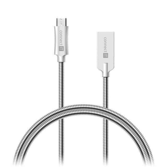 Kabel Connect IT Micro USB 1m metalic silver
