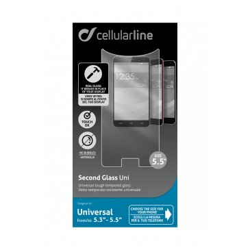 Sklo ochranné CellularLine univerzal Second Glass 5,3`-5,5`