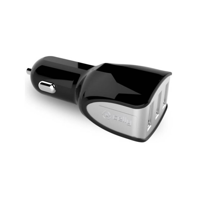 Nabijacka Celly Turbo 3xUSB 4,4A black do auta