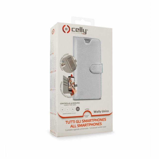 Puzdro Celly kniha Wally Unica XXL 5`-5,7` biele