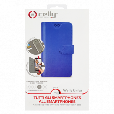 Puzdro Celly kniha Wally Unica XL 4,5`-5` modré