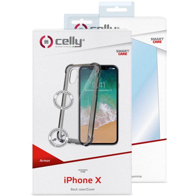 Puzdro Celly pre Apple iPhone X Armor čierne okraje