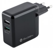 Gogen ACHQ 203, 2x USB 2,4A QC 3.0 čierna