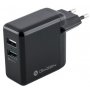 Gogen ACHQ 203, 2x USB 2,4A QC 3.0 čierna