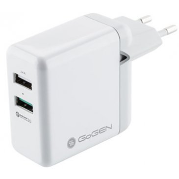 Gogen ACHQ 203, 2x USB 2,4A QC 3.0 biela