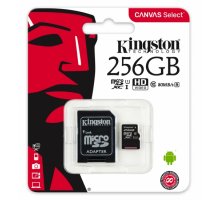 SDXC Micro Kingston 256GB CANVAS class 10 UHS-I Gen 2 + adapter